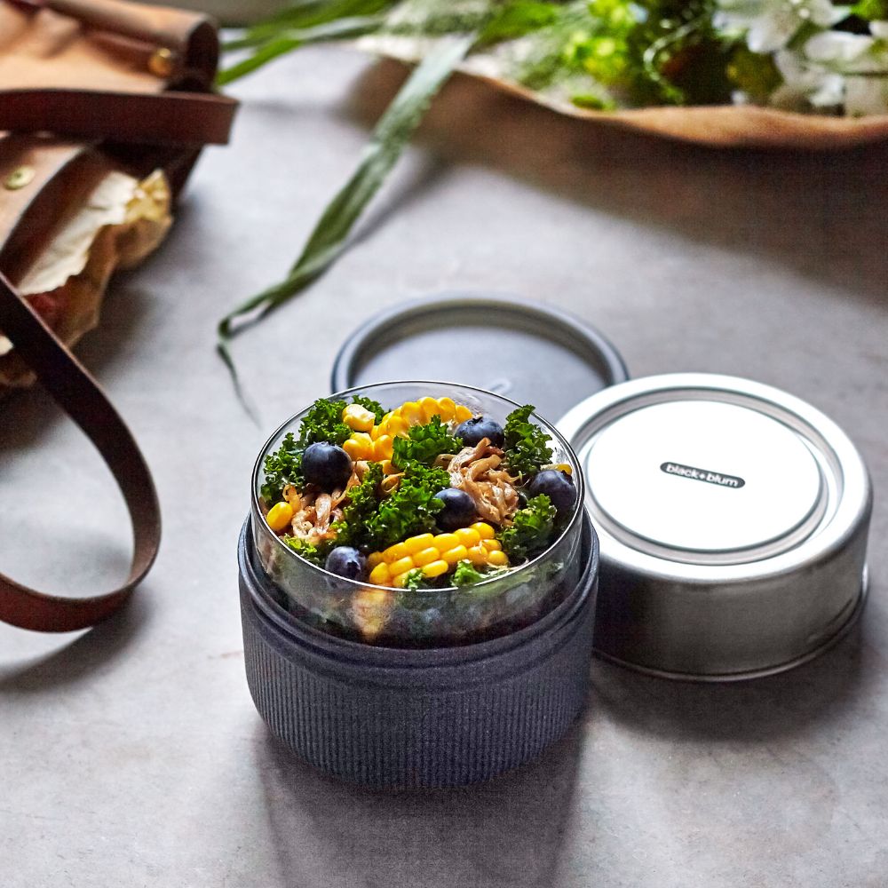 Lunchbox 600 ml, grau, Glas, Black+Blum