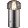 Tischlampe tragbar IRIS 18 cm, LED, silber, Aluminium, Blomus