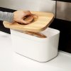 Brotkasten 35 x 22 cm, mit Bambusdeckel/Schneidebrett, weiß, Joseph Joseph