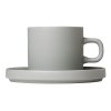Kaffeetasse mit Untertasse PILAR 200 ml, hellgrau, Blomus