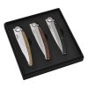 Taschenmesser 37 g, 3et-Set, Geschenkbox, Holz, deejo