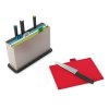 Schneidebrett Set INDEX 30 x 20 cm, mit Ständer und 4 Küchenmessern, Joseph Joseph