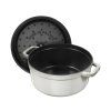Kochtopf Kasserolle COCOTTE 24 cm, rund, weiß, Staub