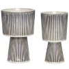 Blumentopf PLINTH, 2er-Set, grau, Keramik, Hübsch