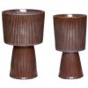 Blumentopf PLINTH, 2er-Set, braun, Keramik, Hübsch