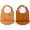 Baby Lätzchen PEEKABOO ELPHEE, 2er-Set, orange, Silikon, Done by Deer