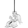 Weihnachtsschmuck ANGEL WITH FLOWERS 7,5 cm, versilbert, Rosendahl