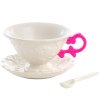 Teetasse mit Untertasse und Löffel I-WARES, Fuchsia, Seletti