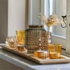 Teelichthalter mit Tablett SANGA, 9er-Set, braun, Glas, Bloomingville