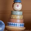 Stapelspiel Stapelturm SIGFRED 18 cm, braun, Holz, Bloomingville
