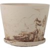 Blumentopf mit Untertasse STACY 21 x 17 cm, braun, Steingut, Bloomingville