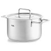 Kochtopf niedrig PURE 20 cm, silber, Edelstahl, Fissler