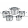 Kochtopfset PURE, set à 5 st, silber, edelstahl, Fissler