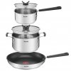 Kochtopfset OPTI'SPACE G737S544, 5-teilig, silber, Edelstahl, Tefal