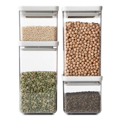 Toidukarp TASTY PLUS, 4 tk komplektis, helehall, plastik, Brabantia