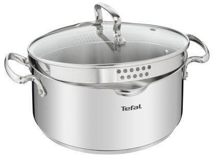 Madal pott DUETTO+ G7194655 24 cm, 5 l, kaanega, Tefal
