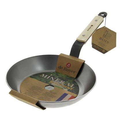 Praepann MINERAL B BOIS 28 cm, puidust käepide, de Buyer
