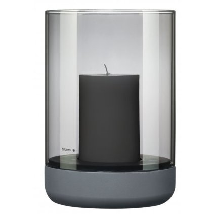 Latern CALMA 23 cm, hall, betoon ja klaas, Blomus