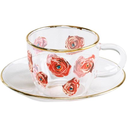 Espressotass koos alustassiga TOILETPAPER ROSES 50 ml, Seletti