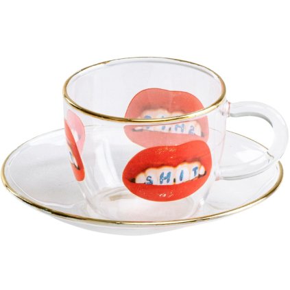 Espressotass koos alustassiga TOILETPAPER SHIT 50 ml, Seletti