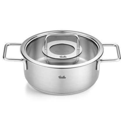 Madal pott PURE 20 cm, hõbedane, roostevaba teras, Fissler