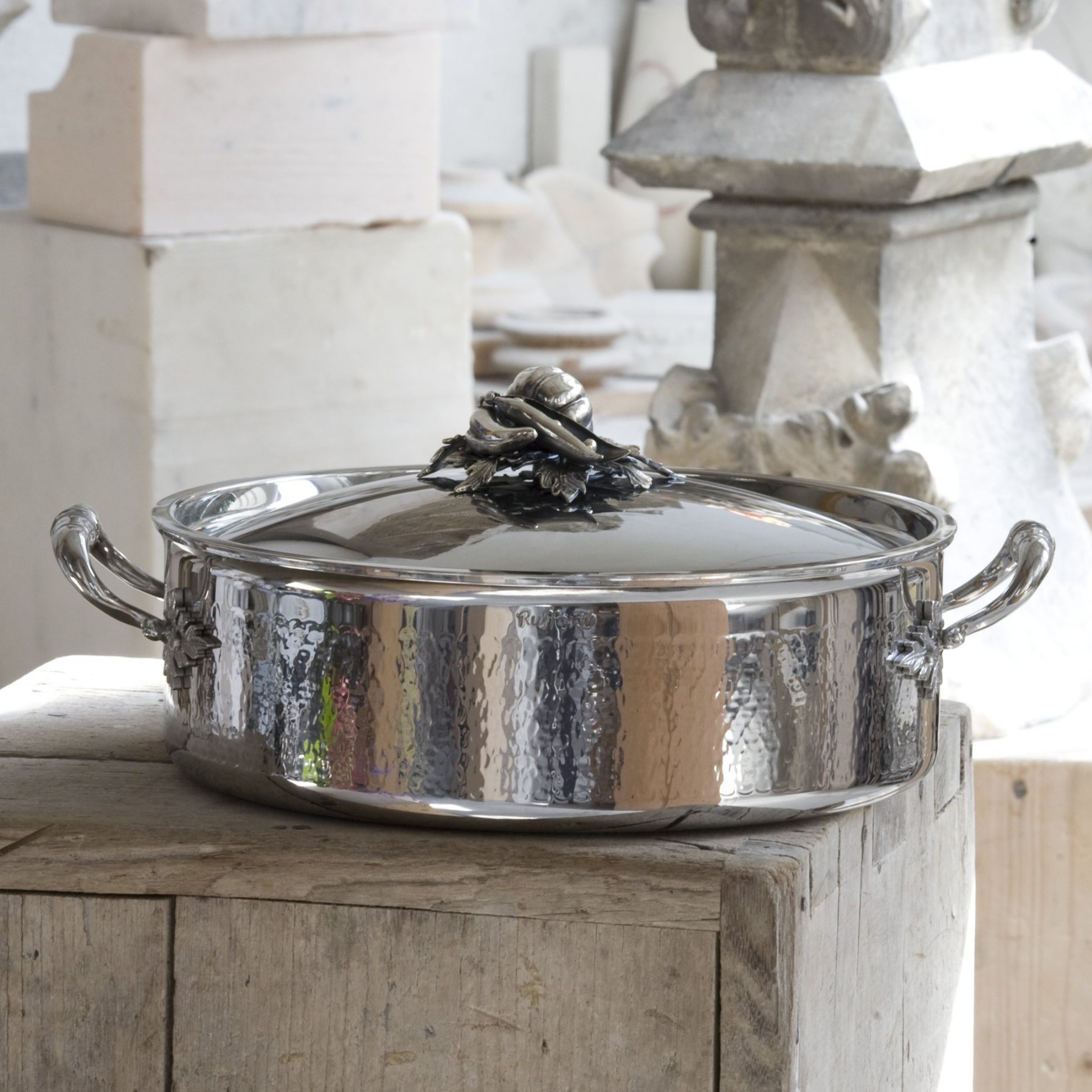 Madal haudepott OPUS PRIMA 30 cm, hõbe, roostevaba teras, Ruffoni