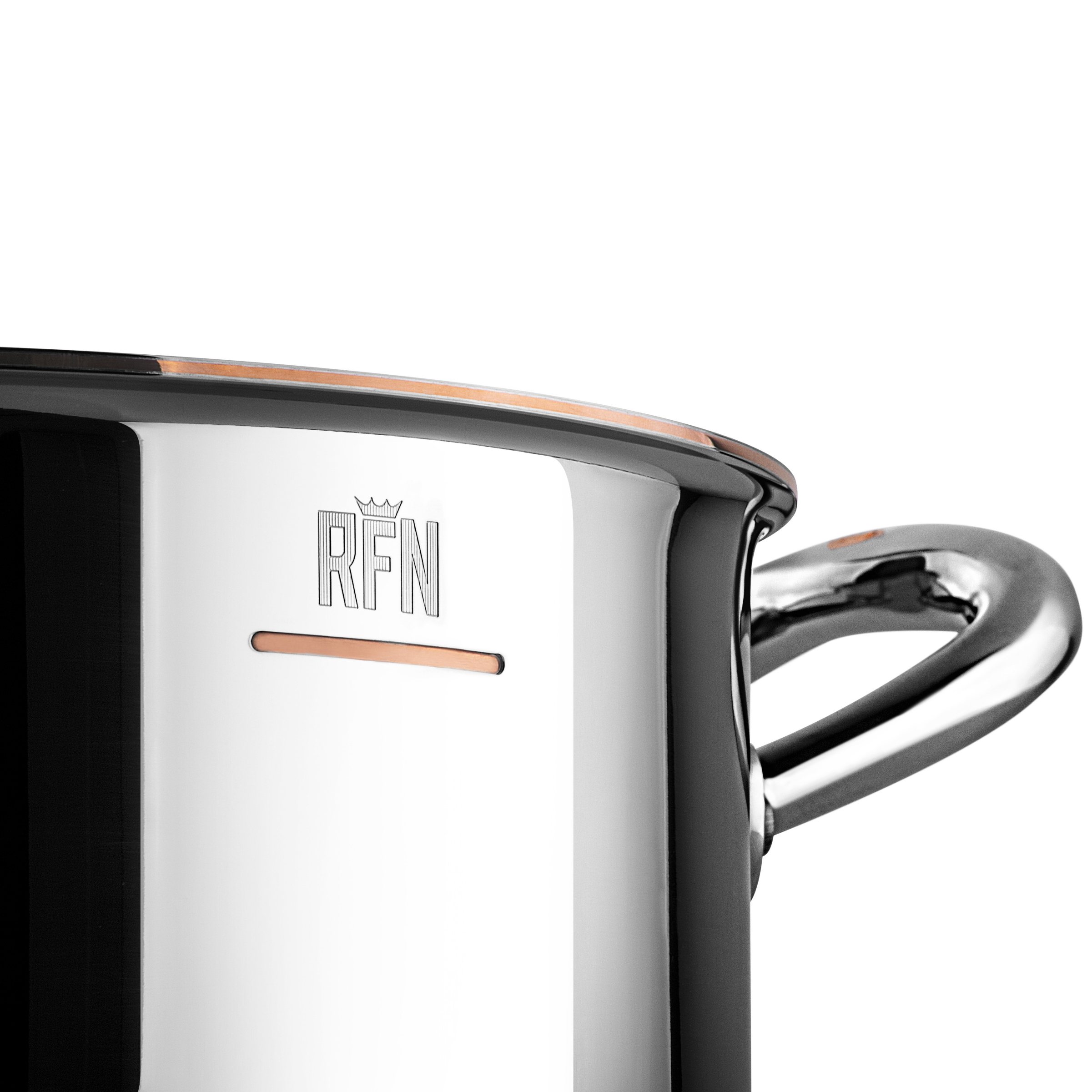 Madal pott CON CUORE 22 cm, hõbe, vask, Ruffoni