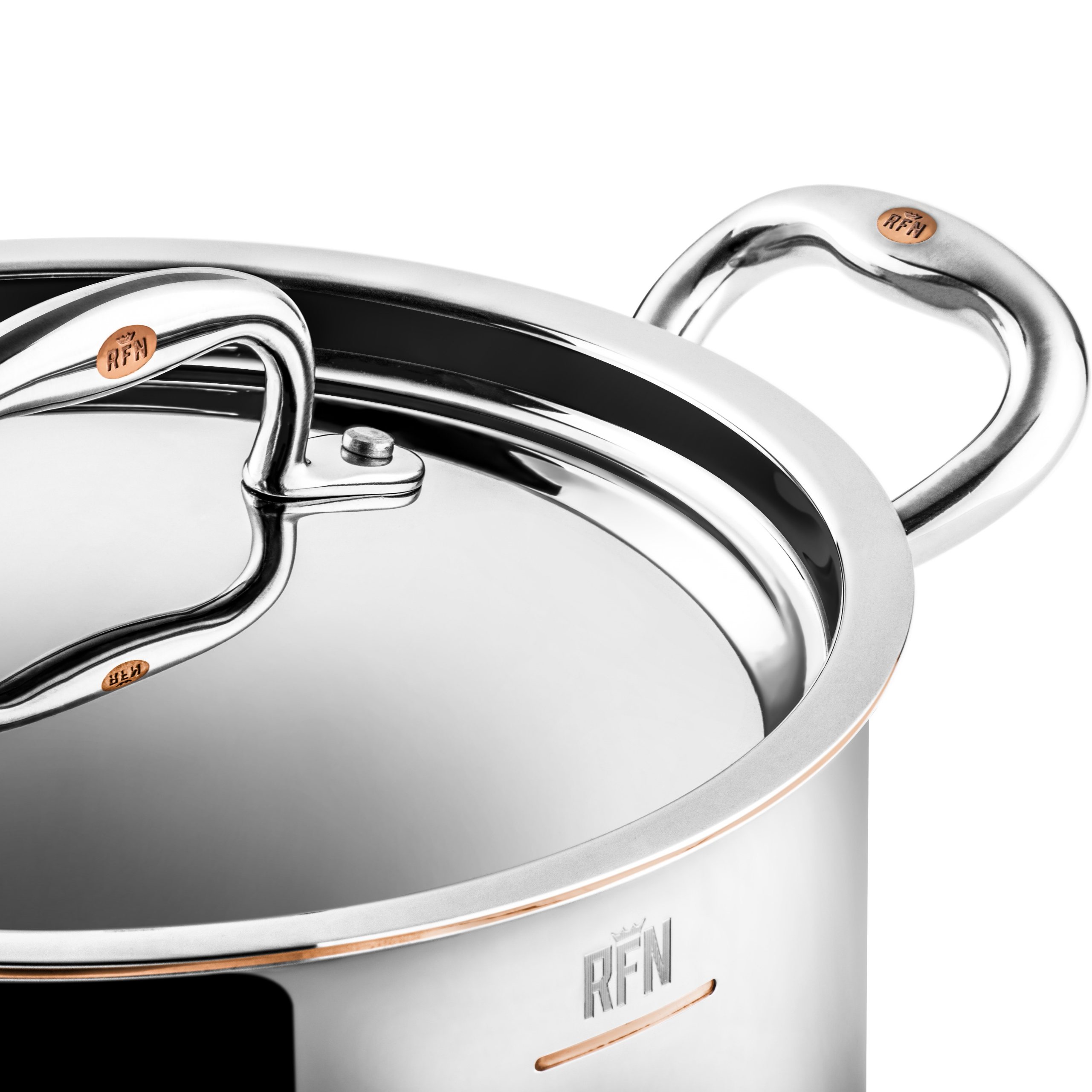 Madal pott CON CUORE 22 cm, hõbe, vask, Ruffoni