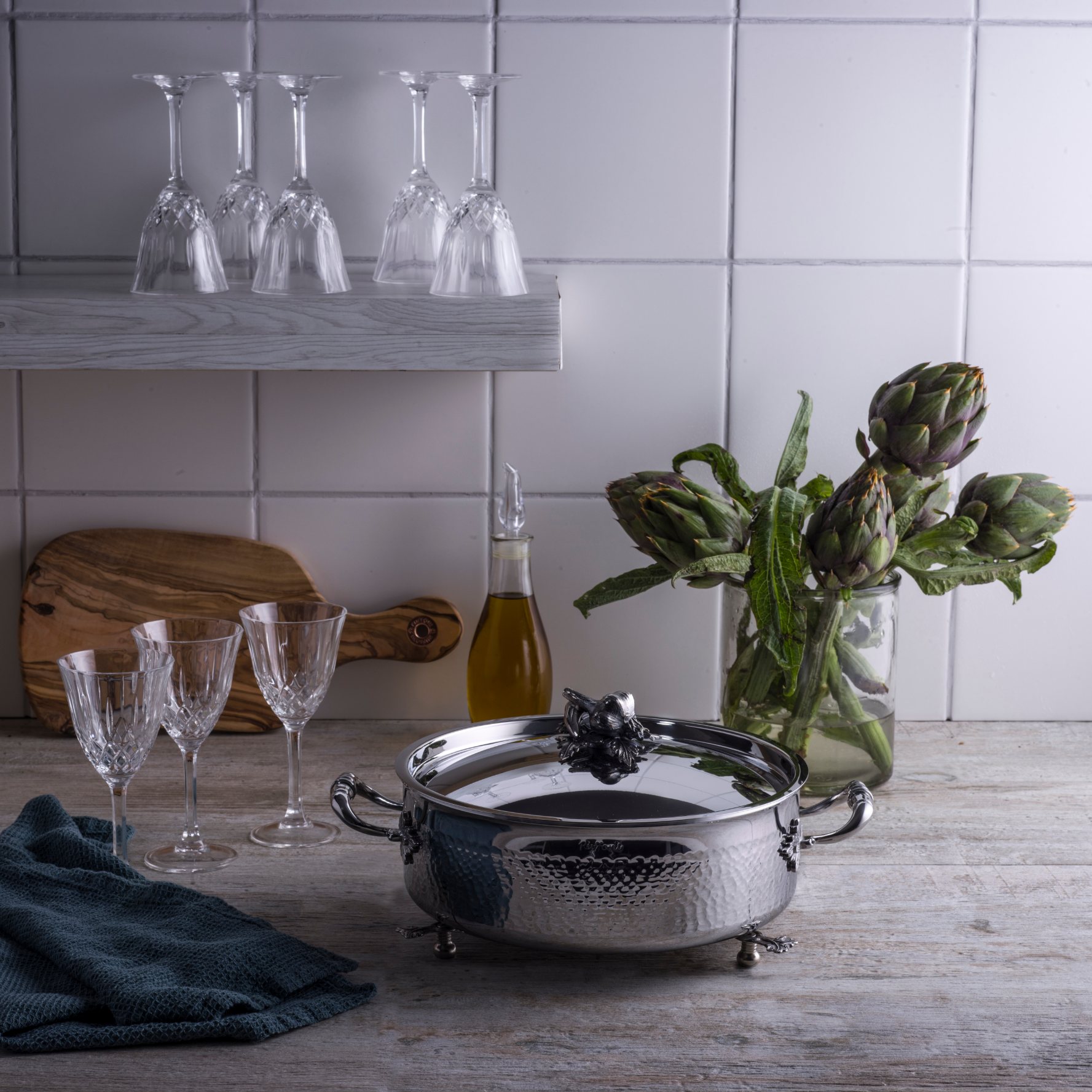 Madal haudepott OPUS PRIMA 26 cm, hõbe, roostevaba teras, Ruffoni