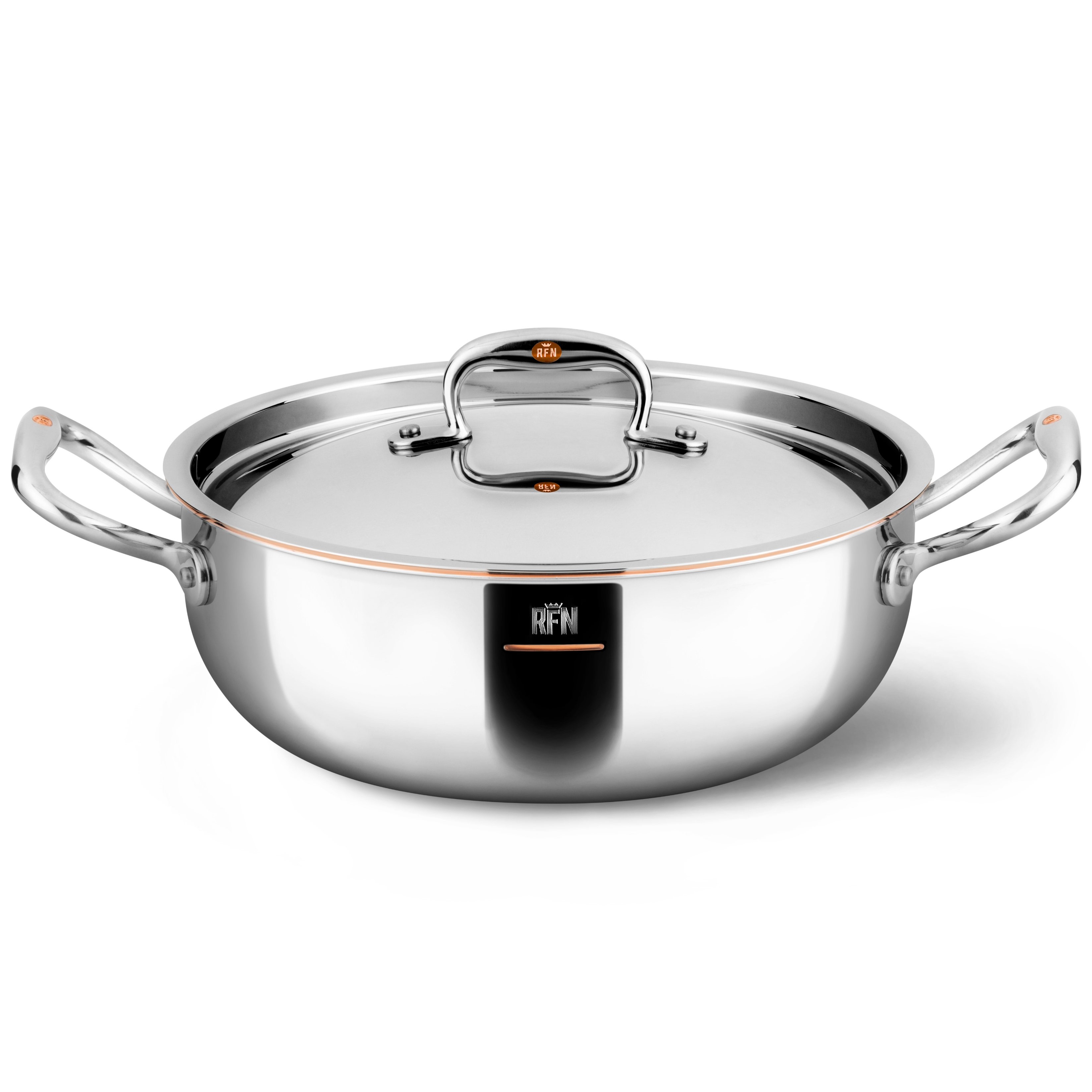 Madal haudepott CON CUORE 24 cm, hõbe, vask, Ruffoni