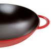 Wokipann 37 cm, klaasist kaanega, punane, malm, Staub