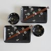 Sushikomplekt söögipulkadega BLACK WITH WHITE PETALS, 6-osaline komplekt, MIJ