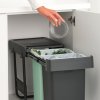 Sisseehitatud prügikast SORT & GO 2x 15 l, tumehall / nefriithall, plast, Brabantia