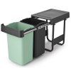 Sisseehitatud prügikast SORT & GO 2x 15 l, tumehall / nefriithall, plast, Brabantia