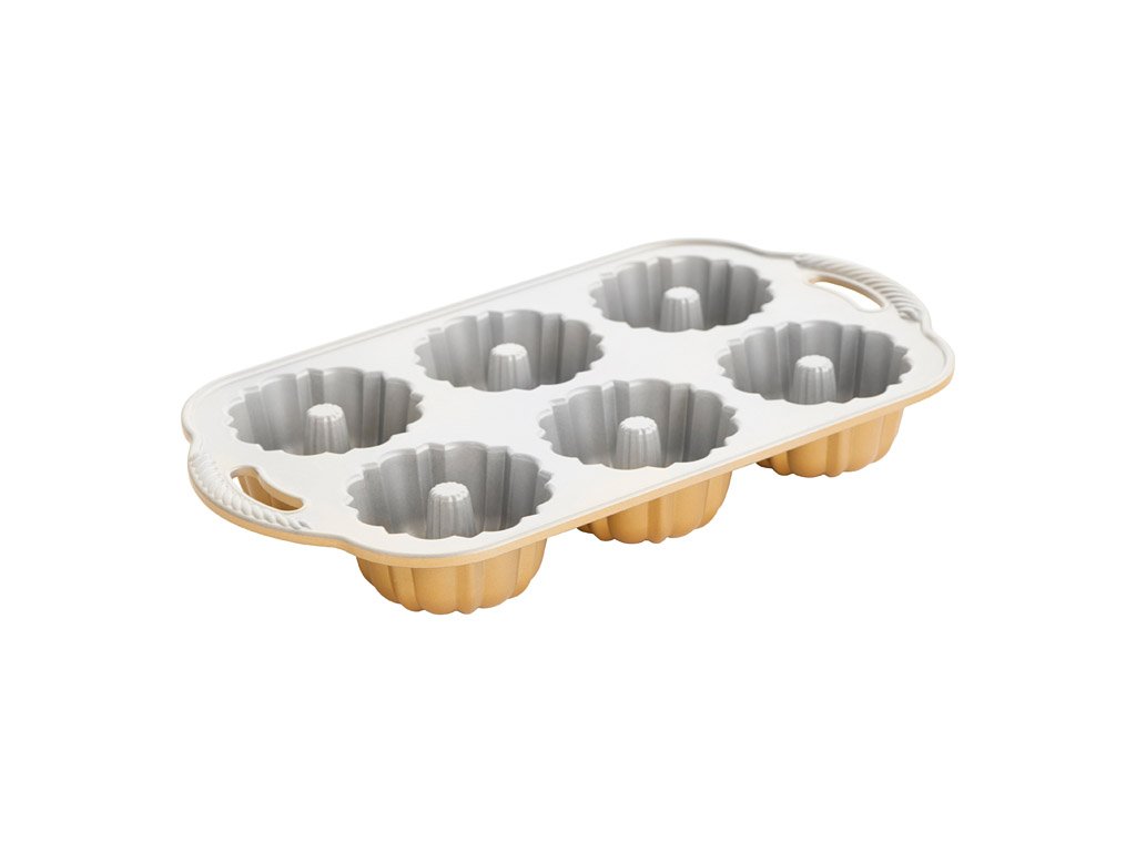 Tårtform ANNIVERSARY BUNDLETTE BUNDT, för 6 bakelser, guld, Nordic Ware