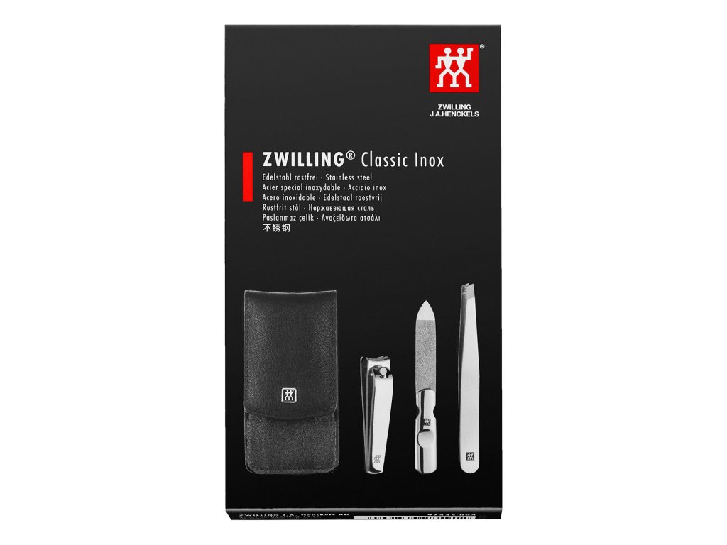 Manikyrset CLASSIC INOX, 3 st, svart, Zwilling
