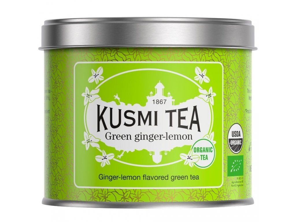 Grönt te GINGER LEMON, 100 g teburk med lösa blad, Kusmi Tea