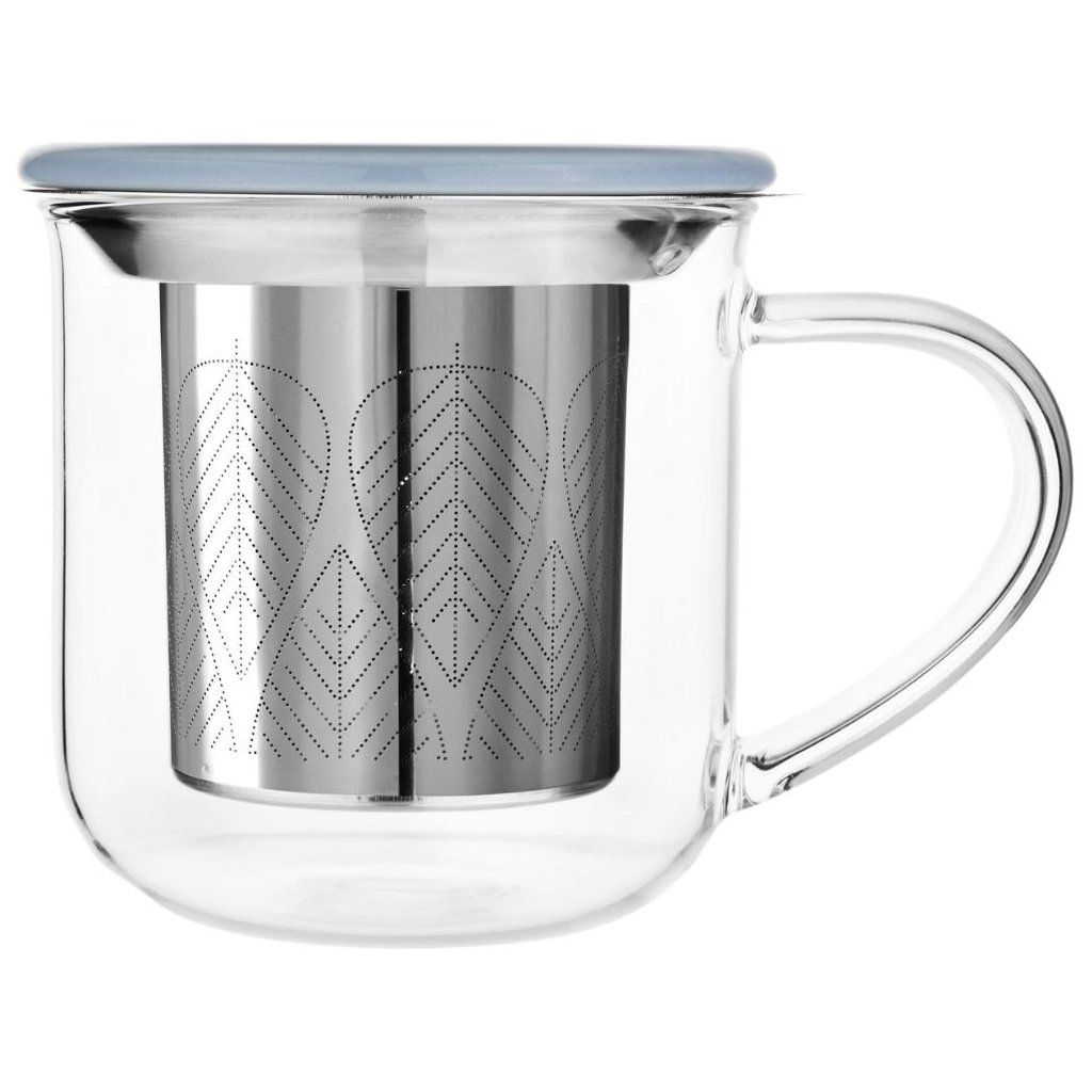 Tekopp MINIMA EVA 400 ml, med filter och blått lock, Viva Scandinavia