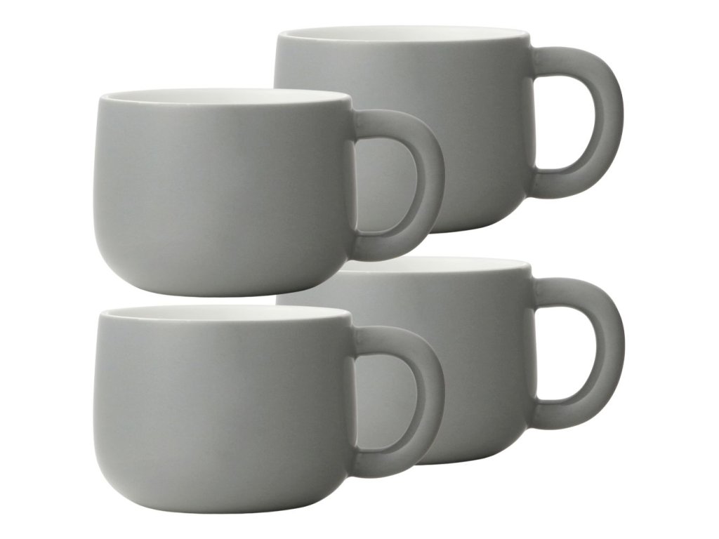 Tekopp ISABELLA, set i 4 delar, 250 ml, grå, Viva Scandinavia