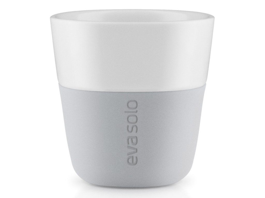 Espressokopp 80 ml, set i 2 delar, med silikonöverdrag, ljusgrå Eva Solo
