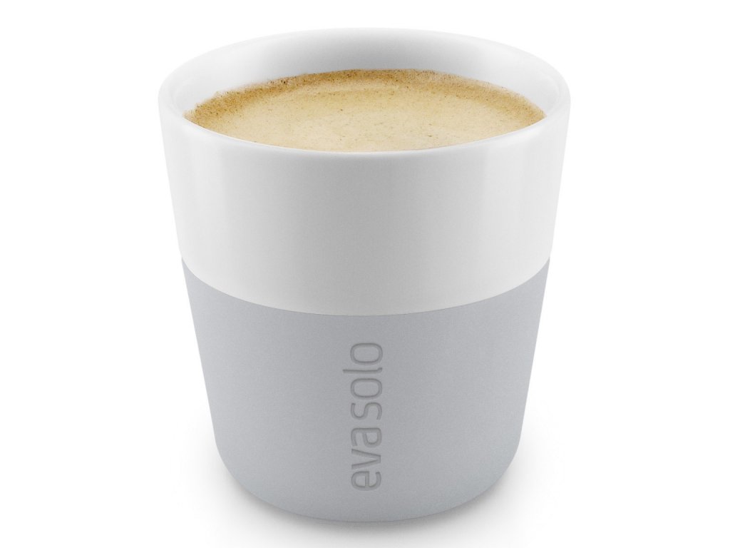 Espressokopp 80 ml, set i 2 delar, med silikonöverdrag, ljusgrå Eva Solo