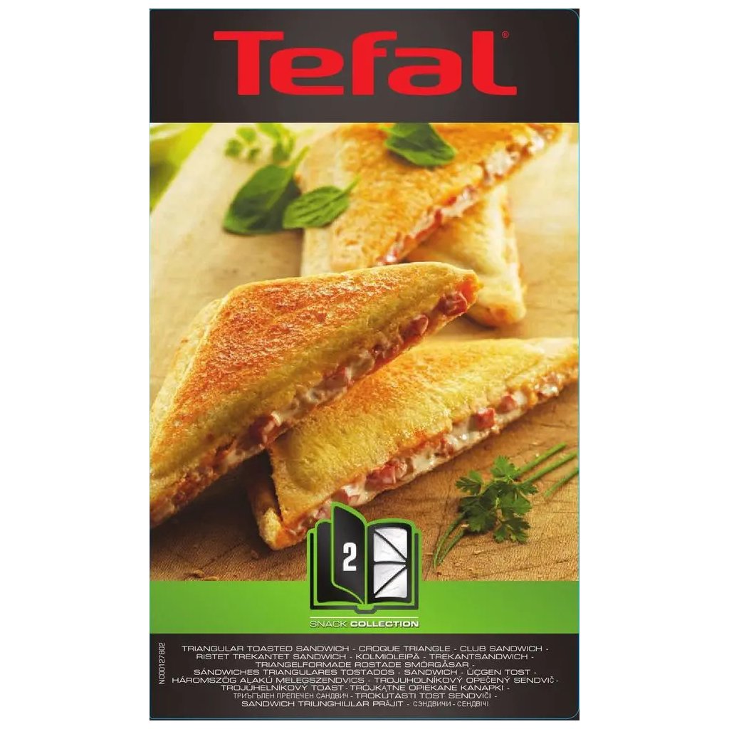 Triangelformad platta för smörgåsgrill SNACK COLLECTION XA800212, set i 2 delar, Tefal