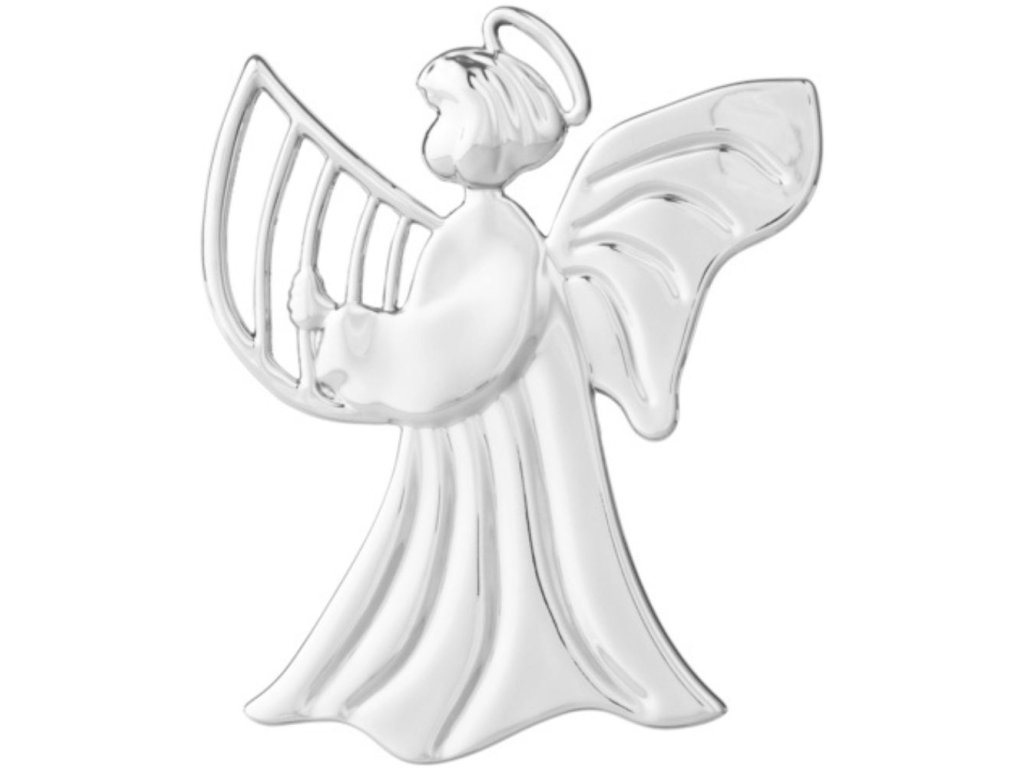Julgransprydnad HARP ANGEL 7 cm, silverpläterad, Rosendahl