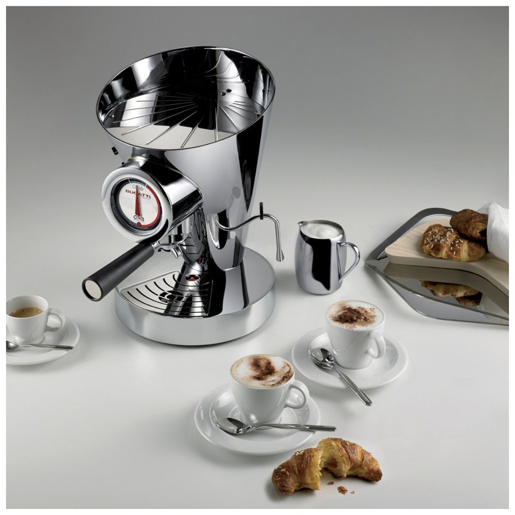Espressomaskin DIVA EVOLUTION 0,8 l, vit, rostfritt stål, Bugatti