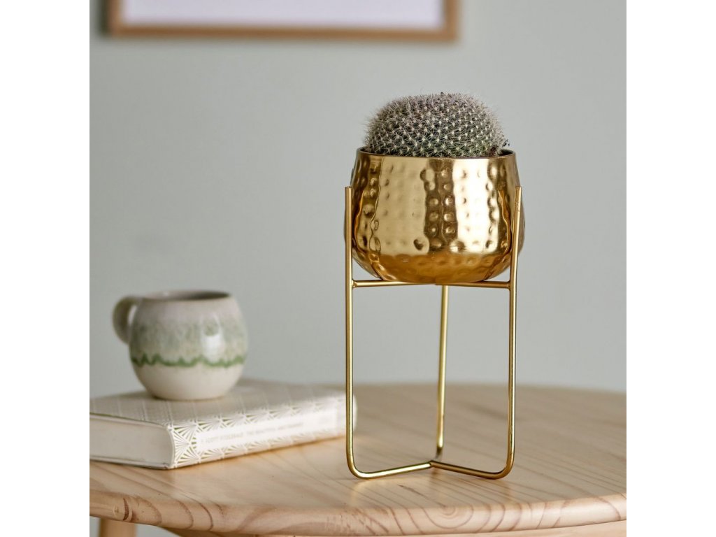 Blomkruka med piedestal RUSSELL 23 x 12 cm, guld, metall, Bloomingville