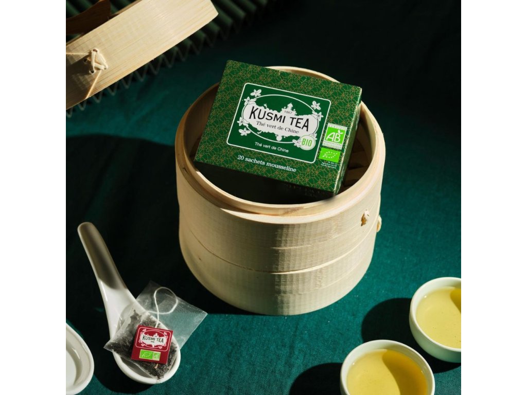 Grönt te CHINESE GREEN TEA, 20 tepåsar av muslin, Kusmi Tea