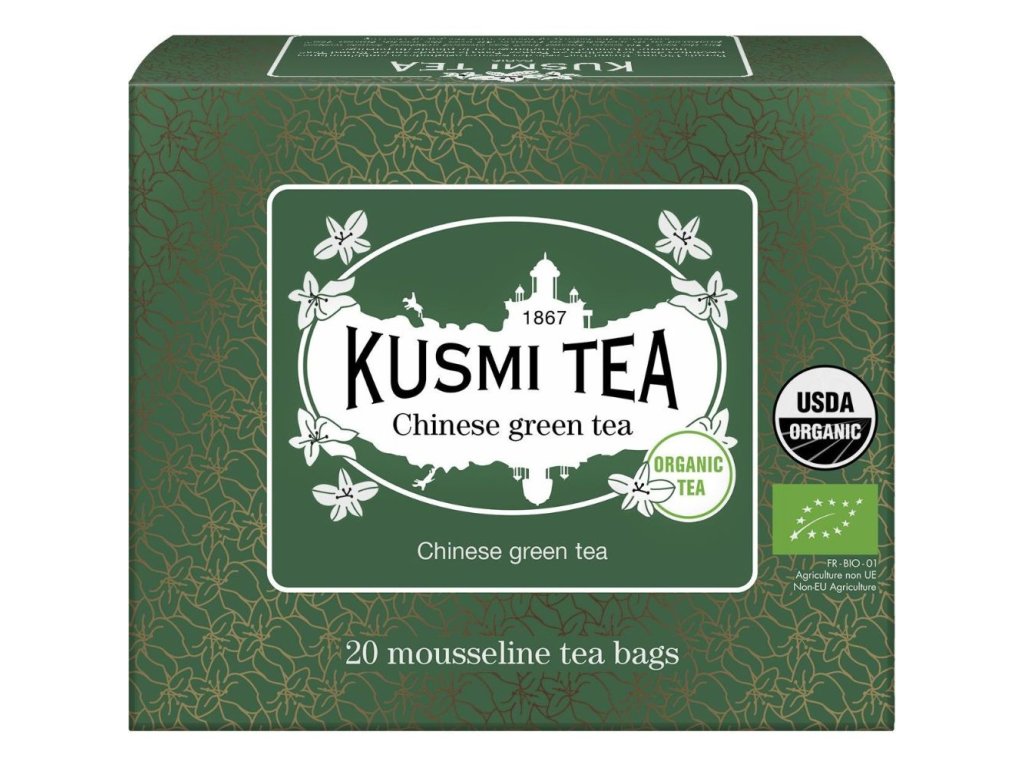 Grönt te CHINESE GREEN TEA, 20 tepåsar av muslin, Kusmi Tea