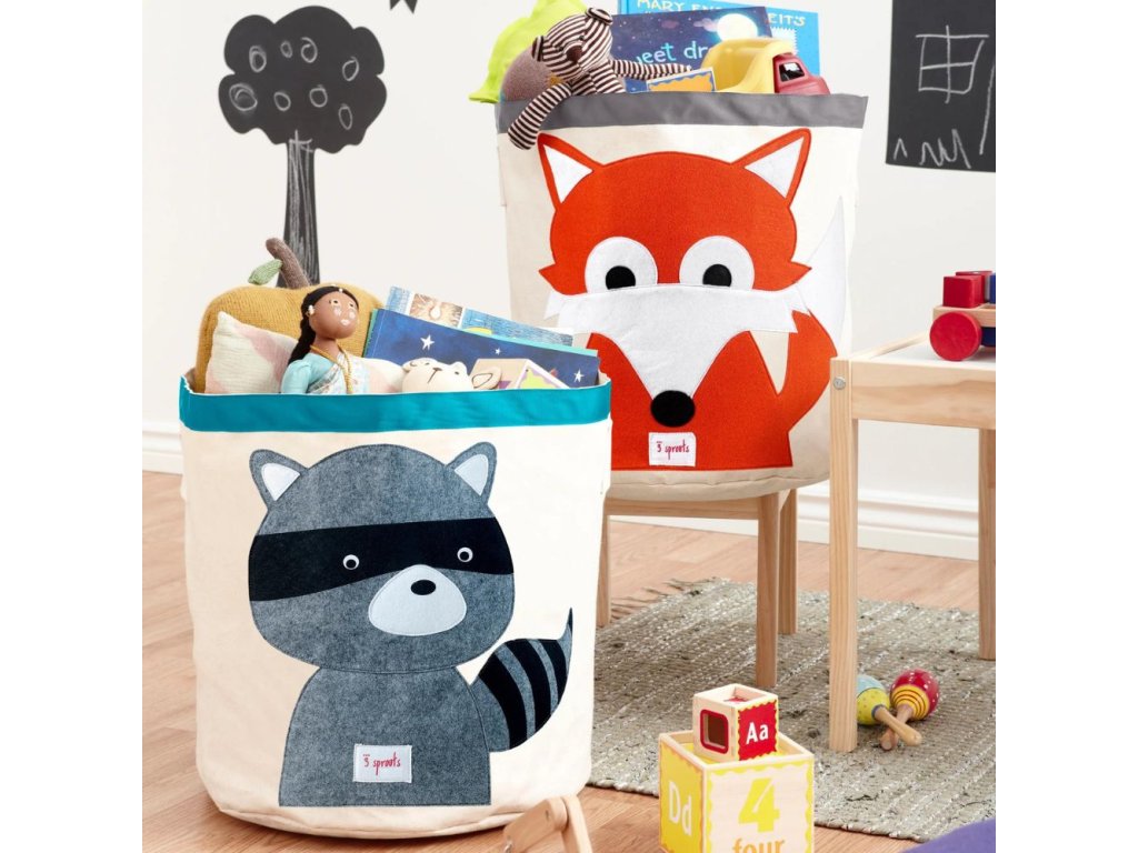 Förvaringskorg för leksaker RACOON 43 cm, beige, 3 Sprouts