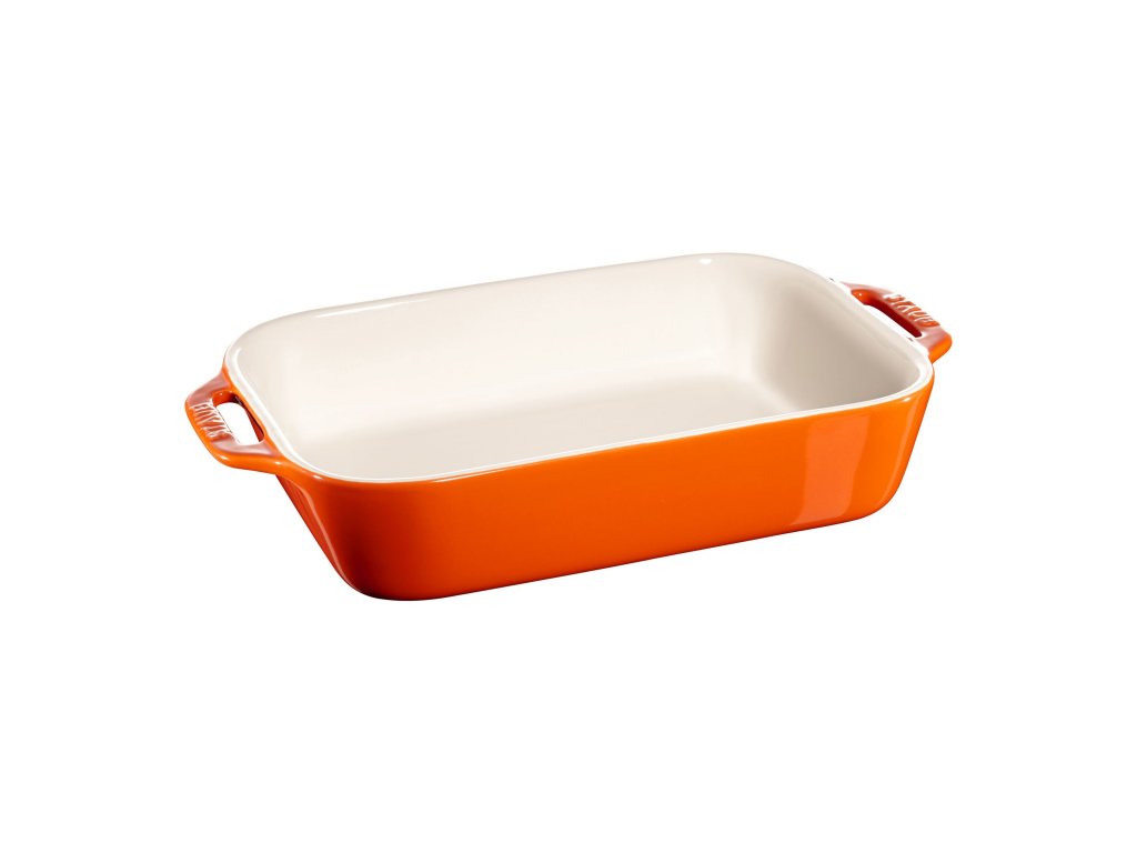 Bakform 20 x 15 cm, orange, keramik, Staub