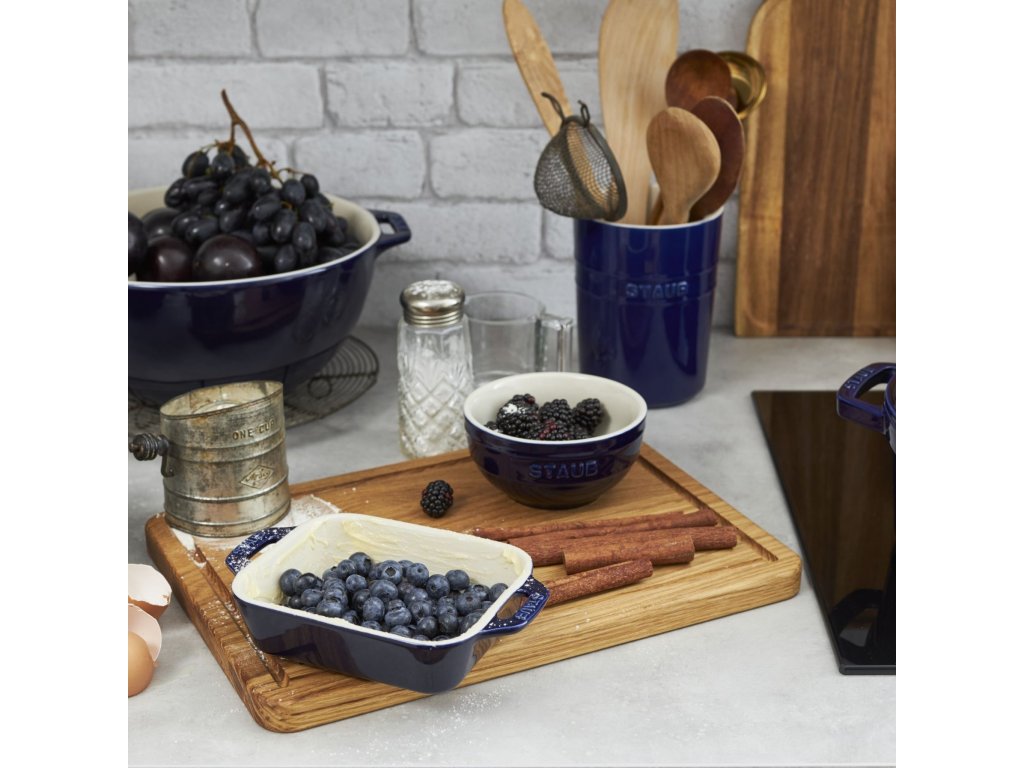 Bakform 14 x 11 cm, blå, keramik, Staub